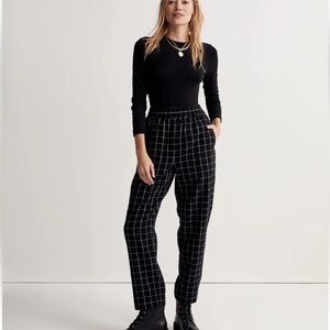 Madewell Huston Pull-On Tapered Pants in Plaid Size XS